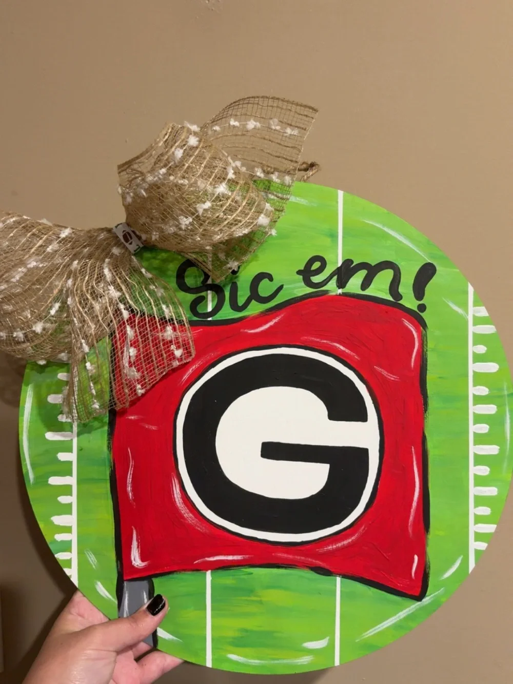 University of Georgia Football Door Hanger - Home Holiday Decor